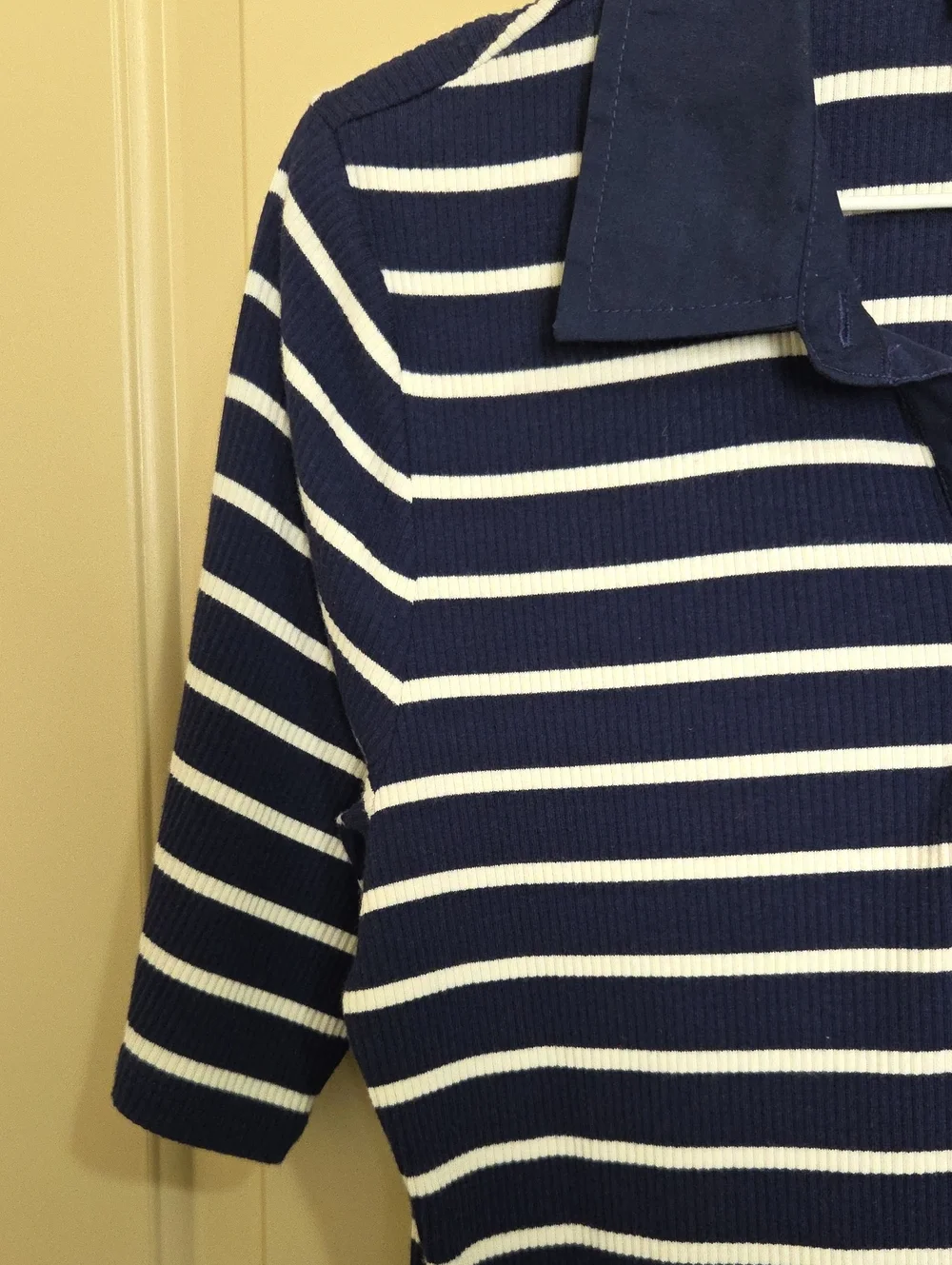 J. Crew  Navy & White Striped Polo Maxi Dressj
